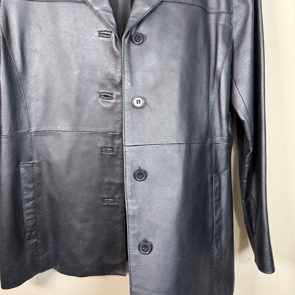 John Paul Richard Uniform Black Leather Structured Jacket Size 12 - Picture 9 of 16